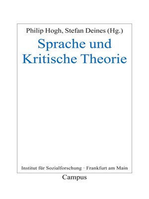 cover image of Sprache und Kritische Theorie